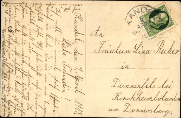 Postcard Kandel in the Palatinate Bienwald, new district hospital