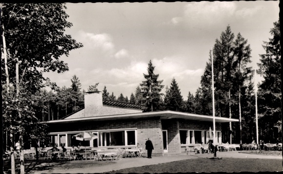 Postcard Pfungstadt, motorway rest house Pfungstadt West