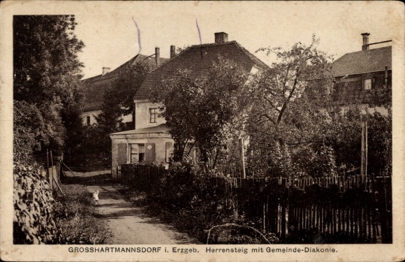 Postcard Großhartmannsdorf in the Erzgebirge, Herrensteig with the Diakonie community
