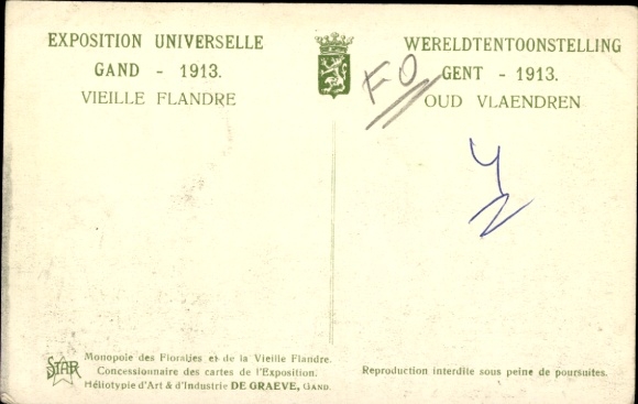 Postcard Gent East Flanders, Exposition Internationale 1913, the quay