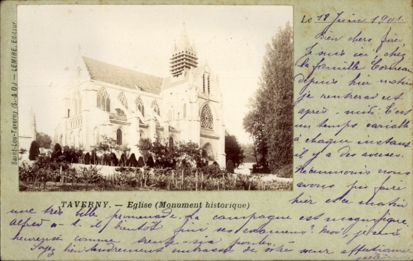 Ak Taverny Val d'Oise, Eglise Monument historique,  Kirche,  aus 1901