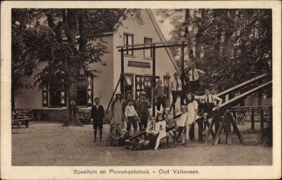 Ak Oud Valkeveen Südholland, Spielplatz und Pannekoekehuis