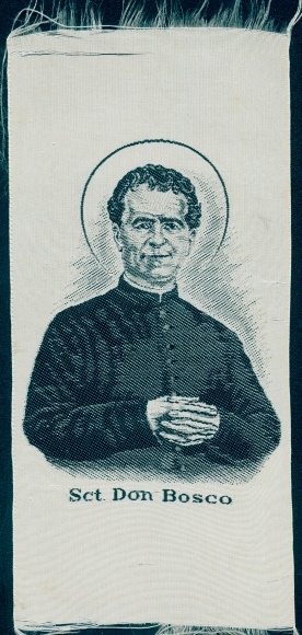 Silk Postcard Sct. Don Bosco, Italian preacher, saint