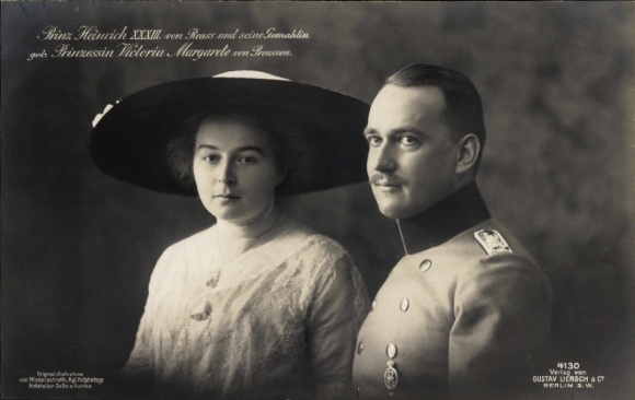 Postcard Prince Heinrich XXXIII of Reuss with Princess Victoria Margarete of Prussia, Liersch 4130