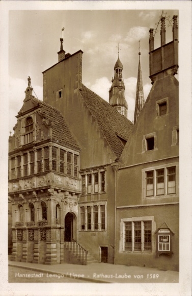 Ak Lemgo in Lippe, Rathaus Laube von 1589