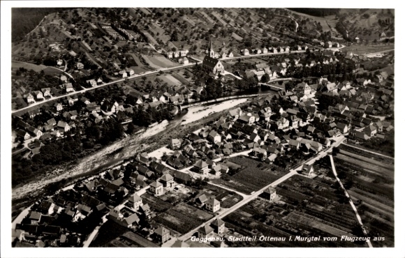 Postcard Ottenau Gaggenau in the Murg Valley, aerial photograph