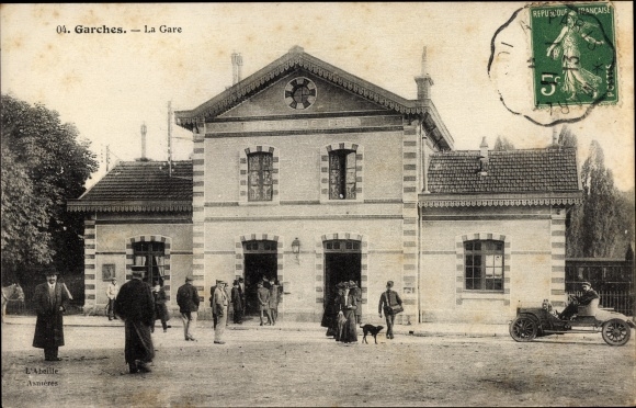 Postcard Garches Hauts de Seine, The Train Station