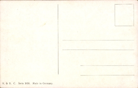 Artist Postcard Jäger hides behind a tree