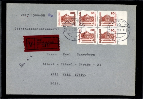 Michel nr 3349 (5) na okładce zabezpieczającej