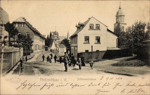 Ak Netzschkau im Vogtland, Schlossstraße