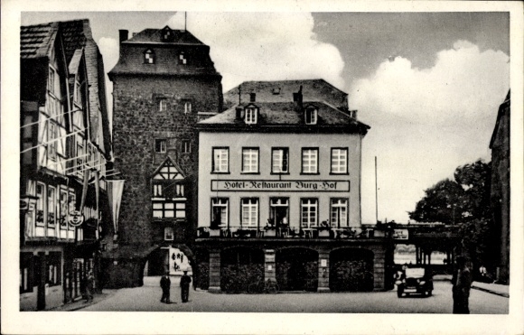 Ak Linz am Rhein, Burgplatz, Hotel Restaurant Burg Hof