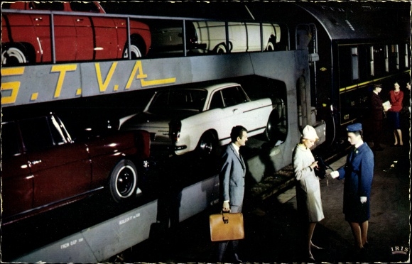 Ak Chemins de fer Francais, Train Auto Couchettes, Autotransport, Eisenbahn, Auto Reisezug