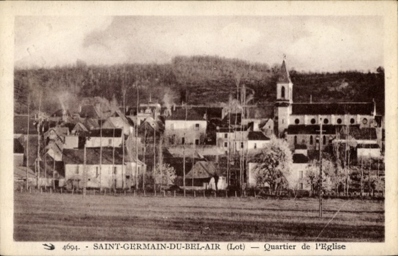 CPA Saint Germain du Bel Air Lot, Quartier de la Église