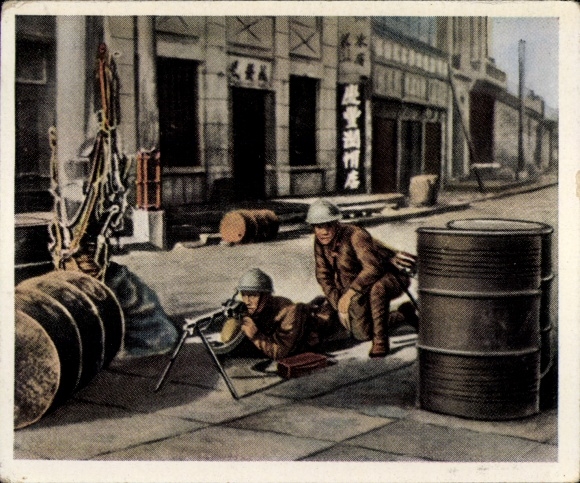 Collector's picture The post-war period No. 130, October 1928, First conflict China Japan, Chinese machine gun