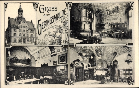 Ak Geringswalde Sachsen, Restaurant, Innenansicht