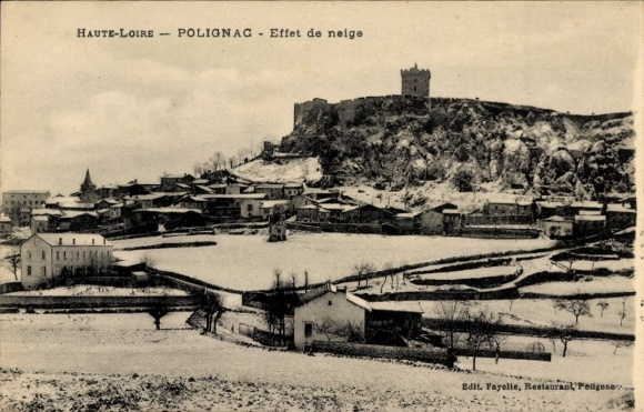 Ak Polignac Haute Loire, Effet de neige