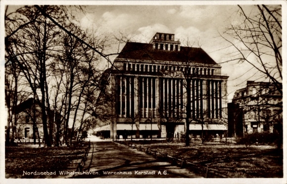 Postcard Wilhelmshaven on the North Sea, Karstadt department store