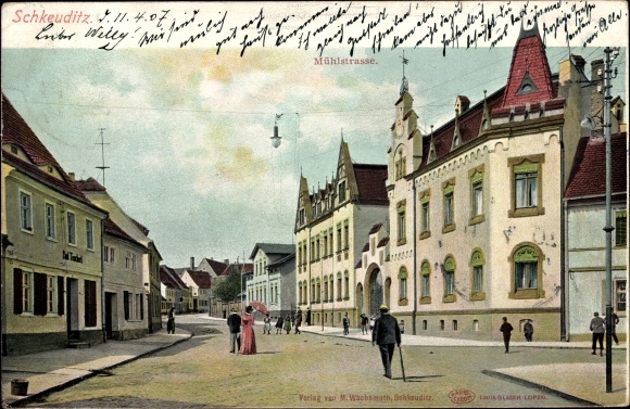 Ak Schkeuditz Nordsachsen, Mühlstraße