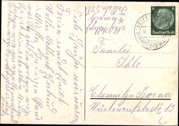 Postcard Seifersdorf Dippoldiswalde in the Eastern Ore Mountains, Villa Waldruh