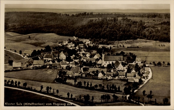 Postcard Kloster Sulz Dombühl in Middle Franconia, aerial photograph