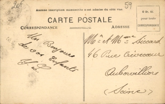 Postcard Valenciennes Nord, Bahnhof Frontal