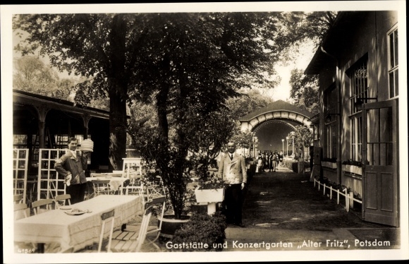 Postcard Potsdam, restaurant and concert garden Alter Fritz, owner Paul Bosek