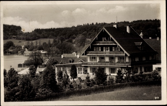 Postcard Steinebach Walchstadt Wörthsee in Upper Bavaria, Hotel-Restaurant Wörthsee