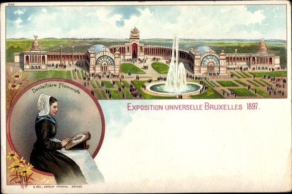 Chromo-Litho Brussels, Universal Exhibition 1897, exhibition center, Dentelliere Flamande