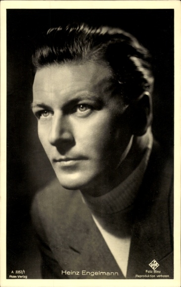 Ak Schauspieler Heinz Engelmann, Portrait, UFA Film, Ross A 3357 1, Autogramm
