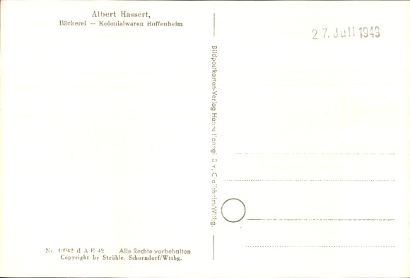 Postcard Hoffenheim Sinsheim in Baden, aerial photograph