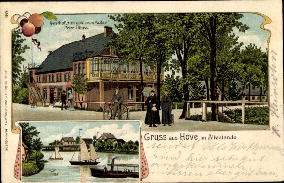 Chromo-Litho Hove Jork in the Altes Land, Golden Eagle Inn