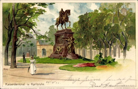 Artist Chromo-Litho Kley, Heinrich, Karlsruhe in Baden Württemberg, Kaiser Monument