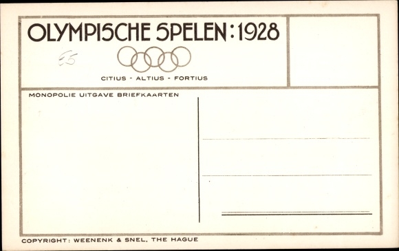 Postcard Olympia 1928, football match, Italy Egypt