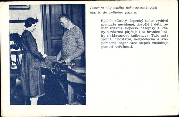 Postcard Tschechien, Český slepecky print, Blindenschrift, Brailleschrift