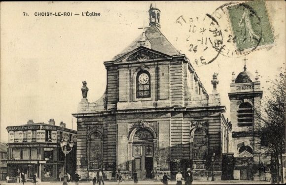 Postcard Choisy le Roi Val de Marne, church