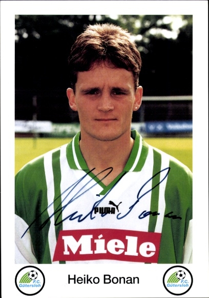 Autogrammkarte Fußballer Heiko Bonan, FC Gütersloh, Autogramm