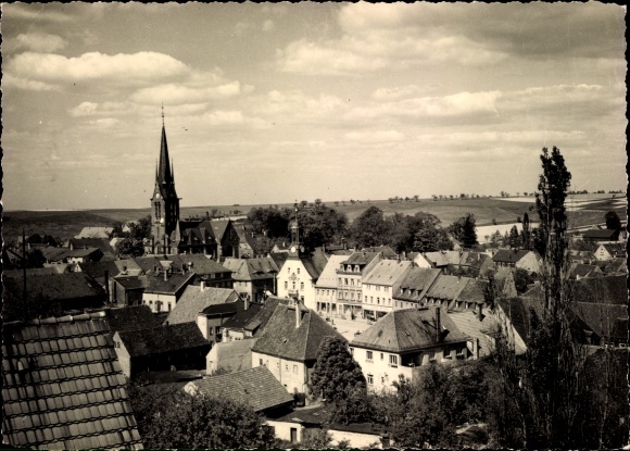 Postcard Wilsdruff Kr. Freital, town view, church tower