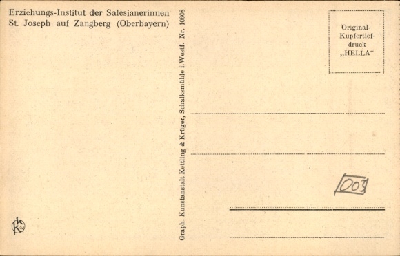 Postcard Zangberg in Upper Bavaria, Educational Institute St. Joseph of the Salesian Sisters, Mariengarten