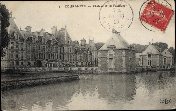 Ak Courances Essonne, Chateau, Les Pavillons