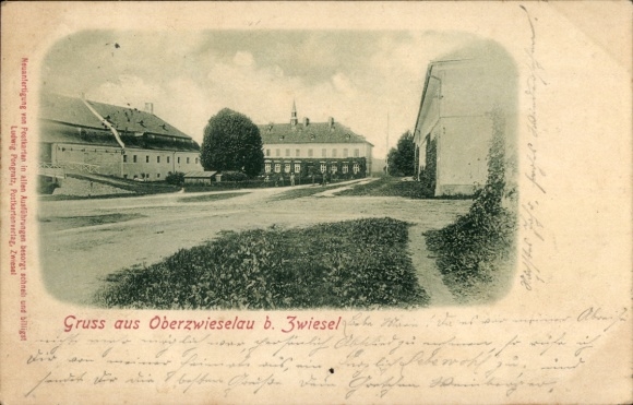 Postcard Oberzwieselau Lindberg in Bavaria, street scene