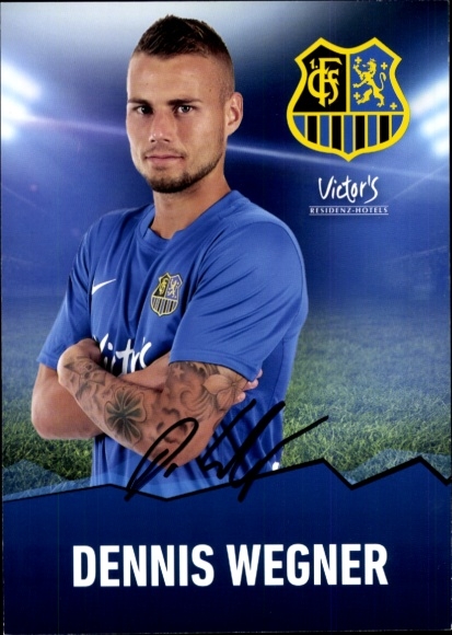 Autograph card footballer Dennis Wegner, 1. FC Saarbrücken, autograph