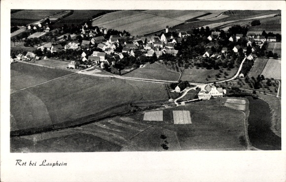 Ak Rot (bei Laupheim) Burgrieden in Oberschwaben Württemberg, Fliegeraufnahme
