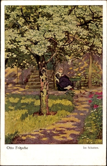 Artist Postcard Fritzsche, Otto, In the Shadow