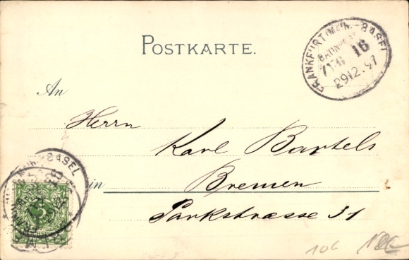 Kunstenaar litho Bohrdt, Hans, Napoli Napels Campania, Duits oorlogsschip, SMS Gefion, kruiser