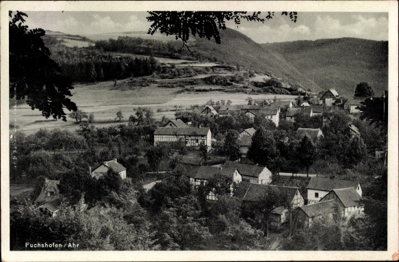 Postcard Fuchshofen Ahrweiler Pfalz, partial view with Gasthof Blindert