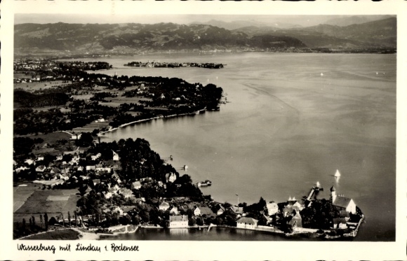 Ak Wasserburg am Bodensee Schwaben, Schwarz-Weiß Fotografie, Wasserburg am Bodensee, Lindau