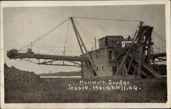 Foto Ak Iowa USA, Mammoth Dredge, Jessie Houghlelling, Goldmine