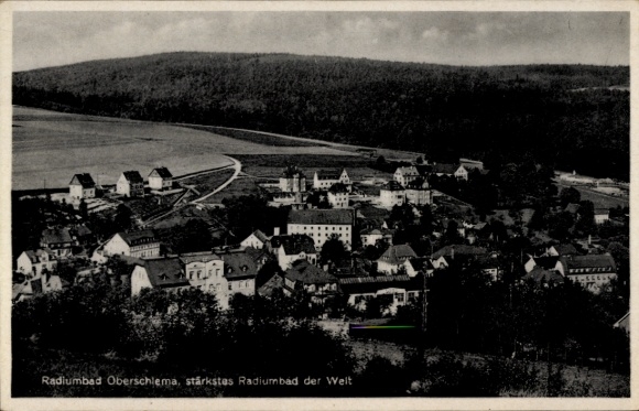 Ak Oberschlema Bad Schlema im Erzgebirge,  stärkstes Radiumbad der Welt, Schwarz-Weiß-Foto