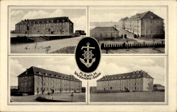 Ak Weißenfels an der Saale, Kaserne Pi. Batl. 14