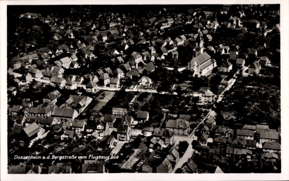 Postcard Dossenheim in the Rhein Neckar district, aerial photograph